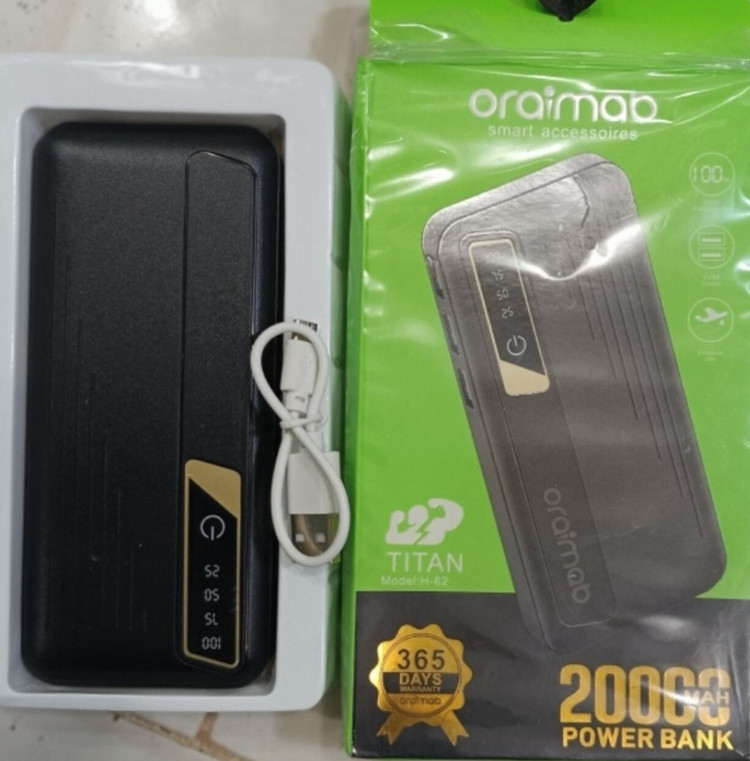 پاور بانک باظرفیت نامی 20000میلی امپر ساعت ofaima TITAN F-OPB32 سلول جدید( تعویض)